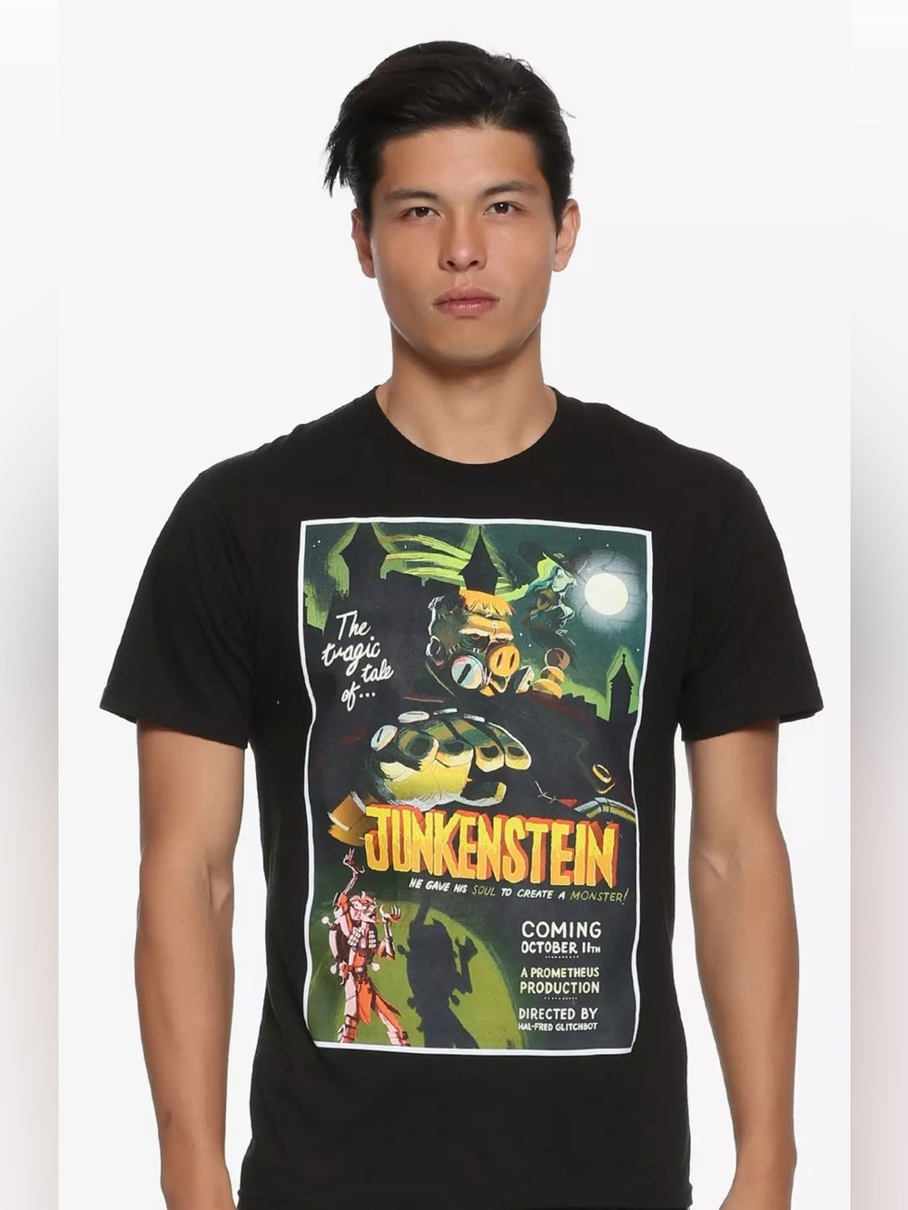 Overwatch Junkenstein Black Short Sleeve Small Shirt Graphic Front Comic Game
